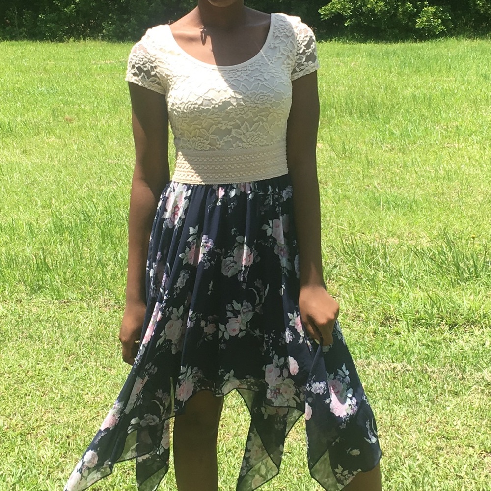 Lace and floral dress